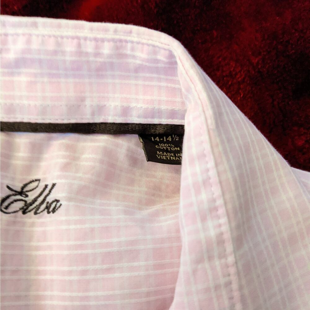Tasso Elba Men's Textured Dress Shirt | Pink | Size 14.5 - Picture 5 of 5